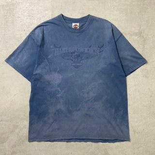 00年代 USA製 Harley-Davidson ハーレーダビッドソン プリントTシャツ ブリーチ加工 メンズXL(Tシャツ/カットソー(半袖/袖なし))