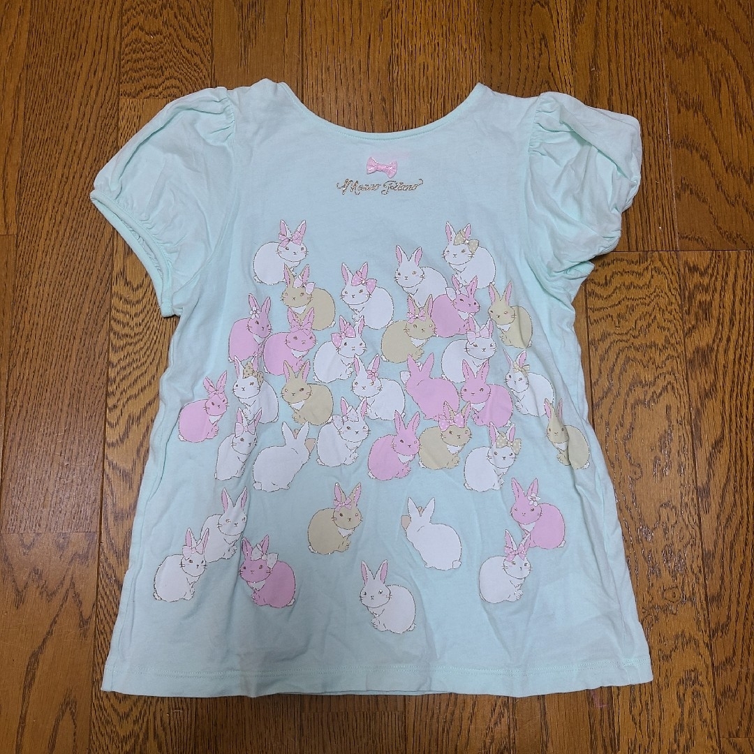 mezzo piano(メゾピアノ)のメゾピアノ うさぎTシャツ 140cm キッズ/ベビー/マタニティのキッズ服女の子用(90cm~)(Tシャツ/カットソー)の商品写真