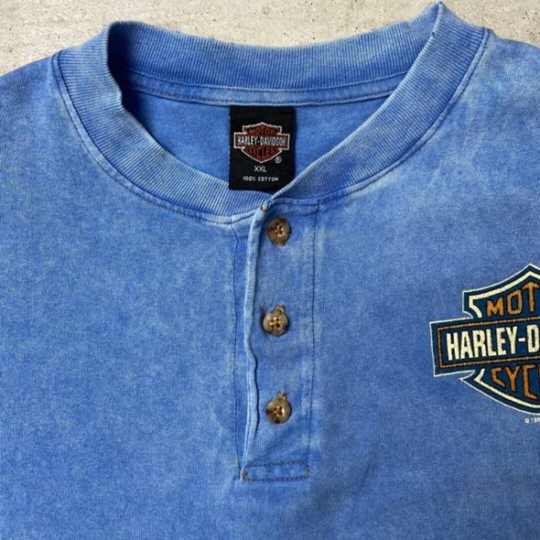 90年代 USA製 Harley-Davidson ハーレーダビッドソン ヘンリーネックTシャツ メンズXXL メンズのトップス(Tシャツ/カットソー(半袖/袖なし))の商品写真