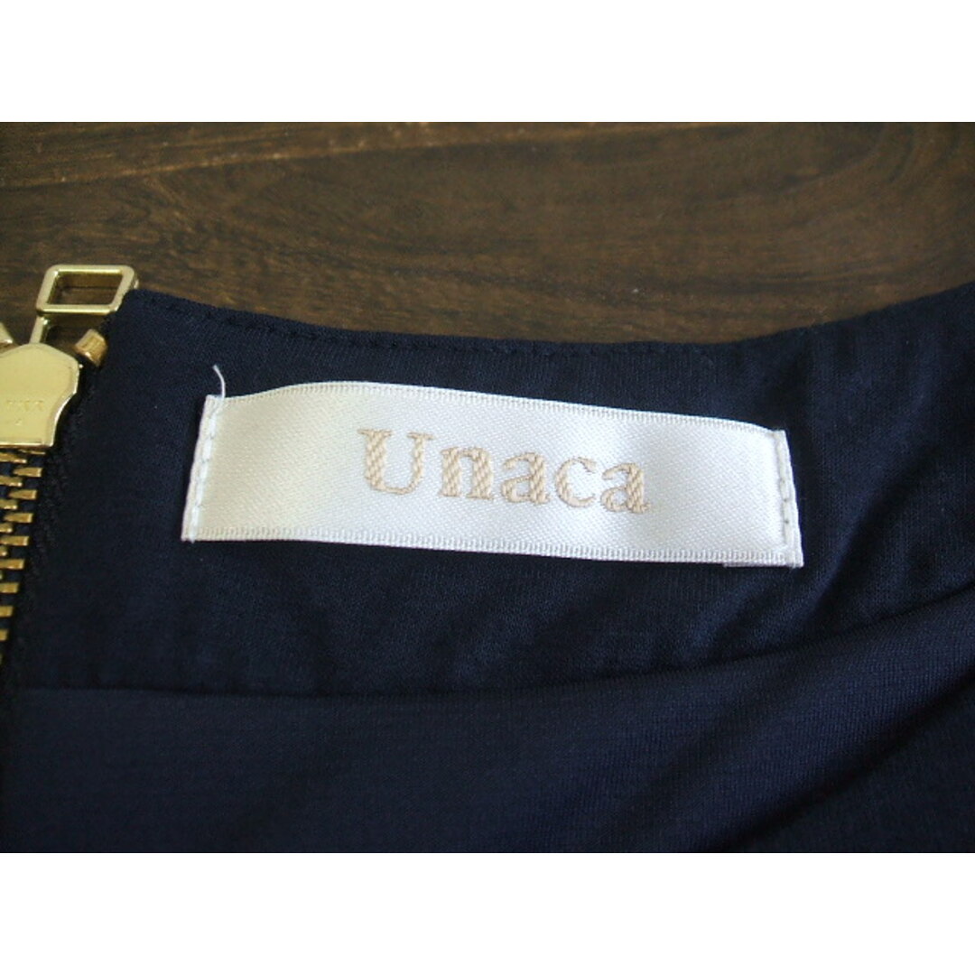 Unaca(アナカ)のUnaca 半袖ワンピース サイズ38 ネイビー レディース アナカ【中古】0-0526S△ レディースのワンピース(その他)の商品写真