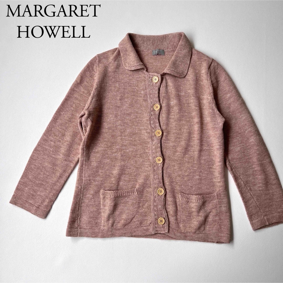 MARGARET HOWELL(マーガレットハウエル)の美品　MARGARET HOWELL マーガレットハウエル　ニットジャケット レディースのトップス(ニット/セーター)の商品写真