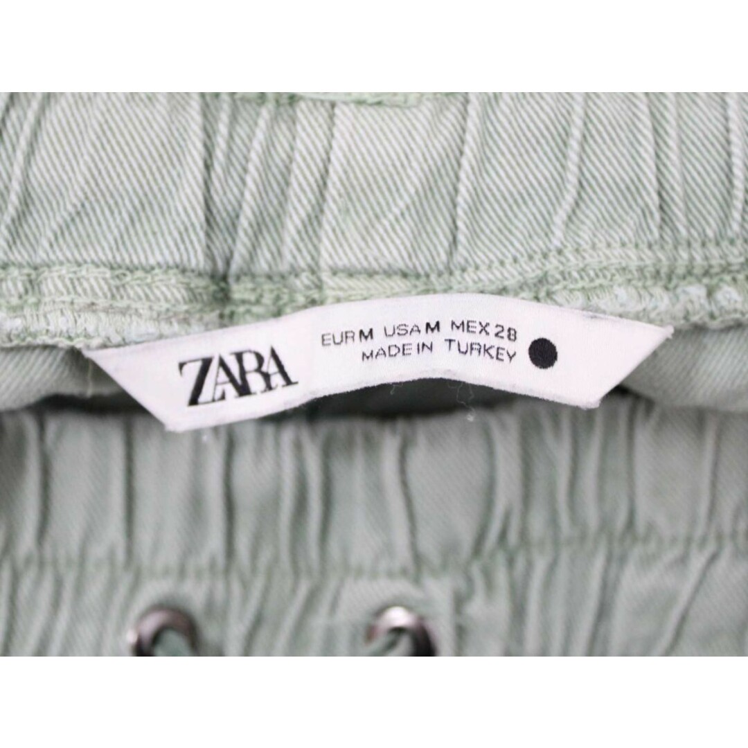 ZARA(ザラ)の【春夏物 新入荷】●ZARA/ザラ●ユーズド加工/イージージョガーパンツ/ロングパンツ/長ズボン/十分丈/ウエストゴム ライトグリーン/緑 レディース M 【中古】春夏 415042 レディースのパンツ(その他)の商品写真