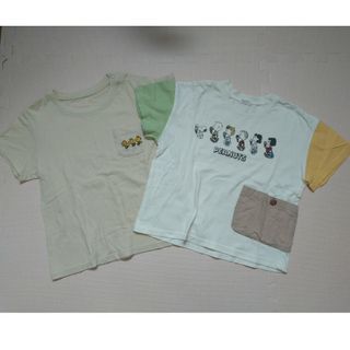 PEANUTS - スヌーピーSNOOPY子ども服/Tシャツ2枚セット(100)PEANUTS