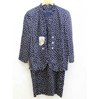 leilian - 【夏物 新入荷】『Leilian/レリアン』ドット柄アンサンブルワンピース/水玉/長袖/ミモレ丈 ネイビー×ホワイト/紺×白 レディース  9【中古】 春夏 onepi 015042