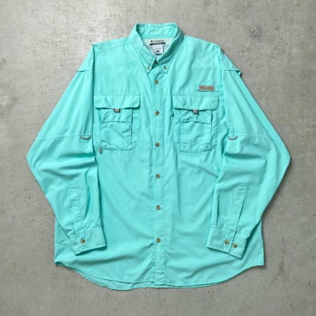 Columbia(コロンビア)の90年代 Columbia コロンビア PFG フィッシングシャツ ナイロンシャツ メンズL メンズのトップス(シャツ)の商品写真