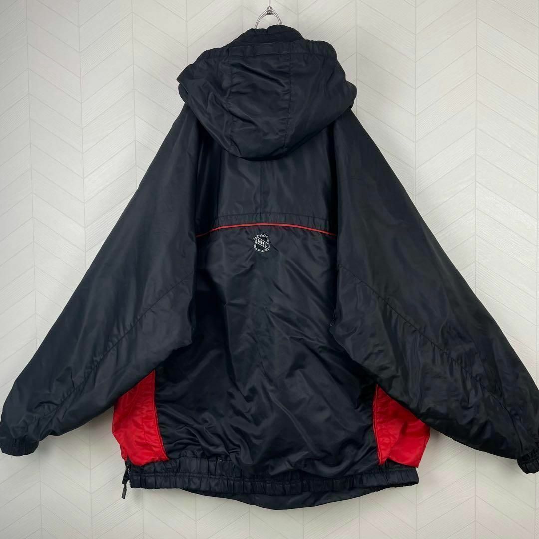 Reebok(リーボック)の希少 リーボック ハーフジップ ナイロン プルオーバー ハイネック 超極太アーム メンズのジャケット/アウター(ナイロンジャケット)の商品写真