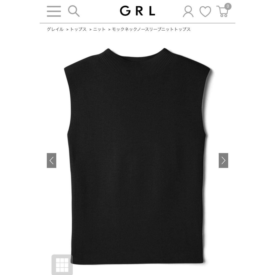 GRL(グレイル)のグレイル　モックネックノースリーブニットトップス[rut429] L ブラック レディースのトップス(ニット/セーター)の商品写真