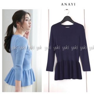 アナイ(ANAYI)のANAYI  アセテートポリエステル ペプラム プルオーバー (カットソー(長袖/七分))