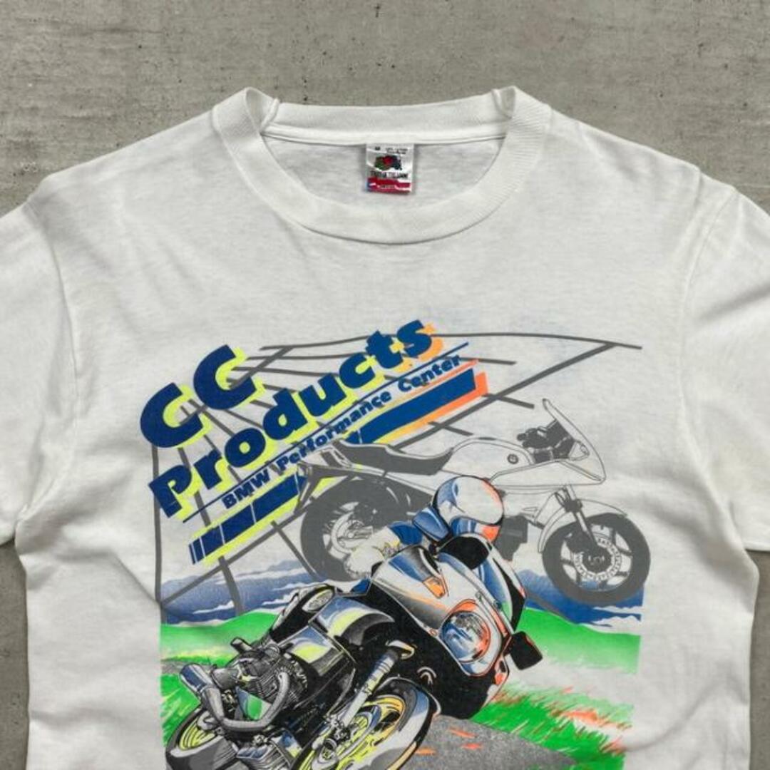 90年代 USA製 企業ロゴ BMW バイク プリントロゴ ロングTシャツ ロンT メンズM メンズのトップス(Tシャツ/カットソー(七分/長袖))の商品写真