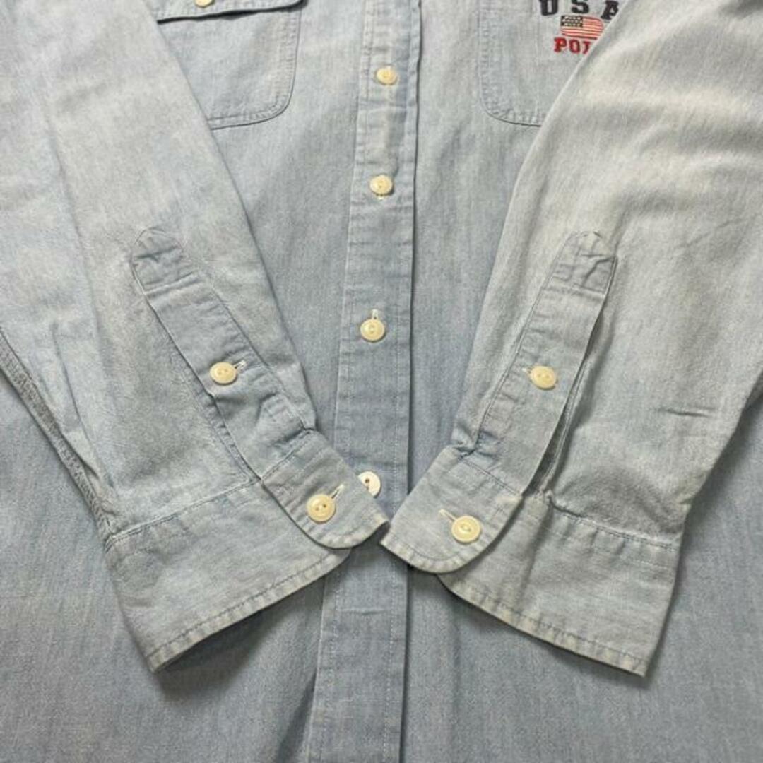 Ralph Lauren(ラルフローレン)のPolo by Ralph Lauren ポロバイラルフローレン DUNGAREE WORKSHIRT シャンブレーシャツ メンズL メンズのトップス(シャツ)の商品写真