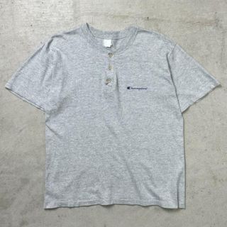 チャンピオン(Champion)のChampion チャンピオン ヘンリーネック ロゴプリント Tシャツ Vネック メンズM相当(Tシャツ/カットソー(半袖/袖なし))