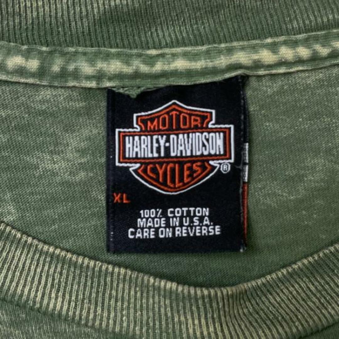 USA製 Harley-Davidson ハーレーダビッドソン プリントTシャツ オーバーダイ加工 ポケットT メンズXL メンズのトップス(Tシャツ/カットソー(半袖/袖なし))の商品写真