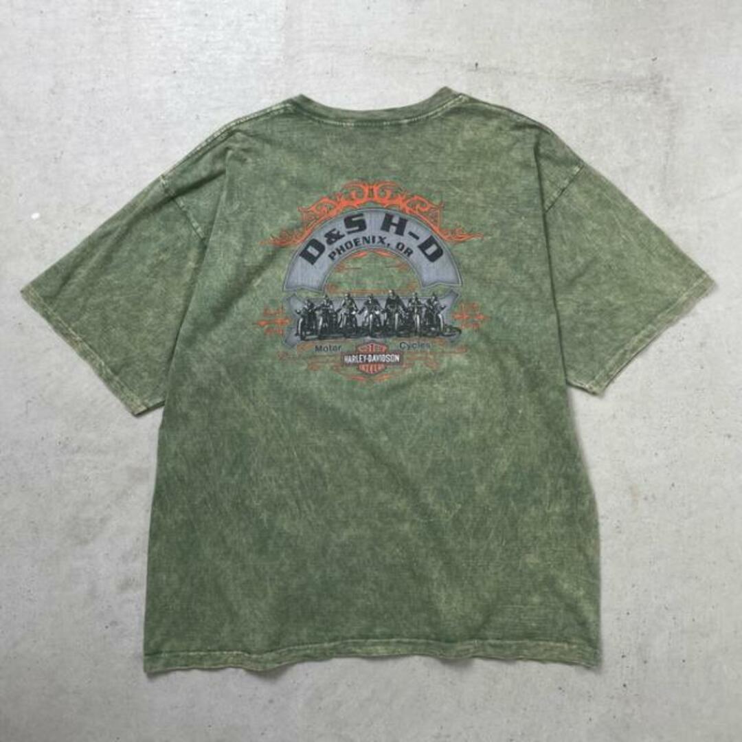 USA製 Harley-Davidson ハーレーダビッドソン プリントTシャツ オーバーダイ加工 ポケットT メンズXL メンズのトップス(Tシャツ/カットソー(半袖/袖なし))の商品写真