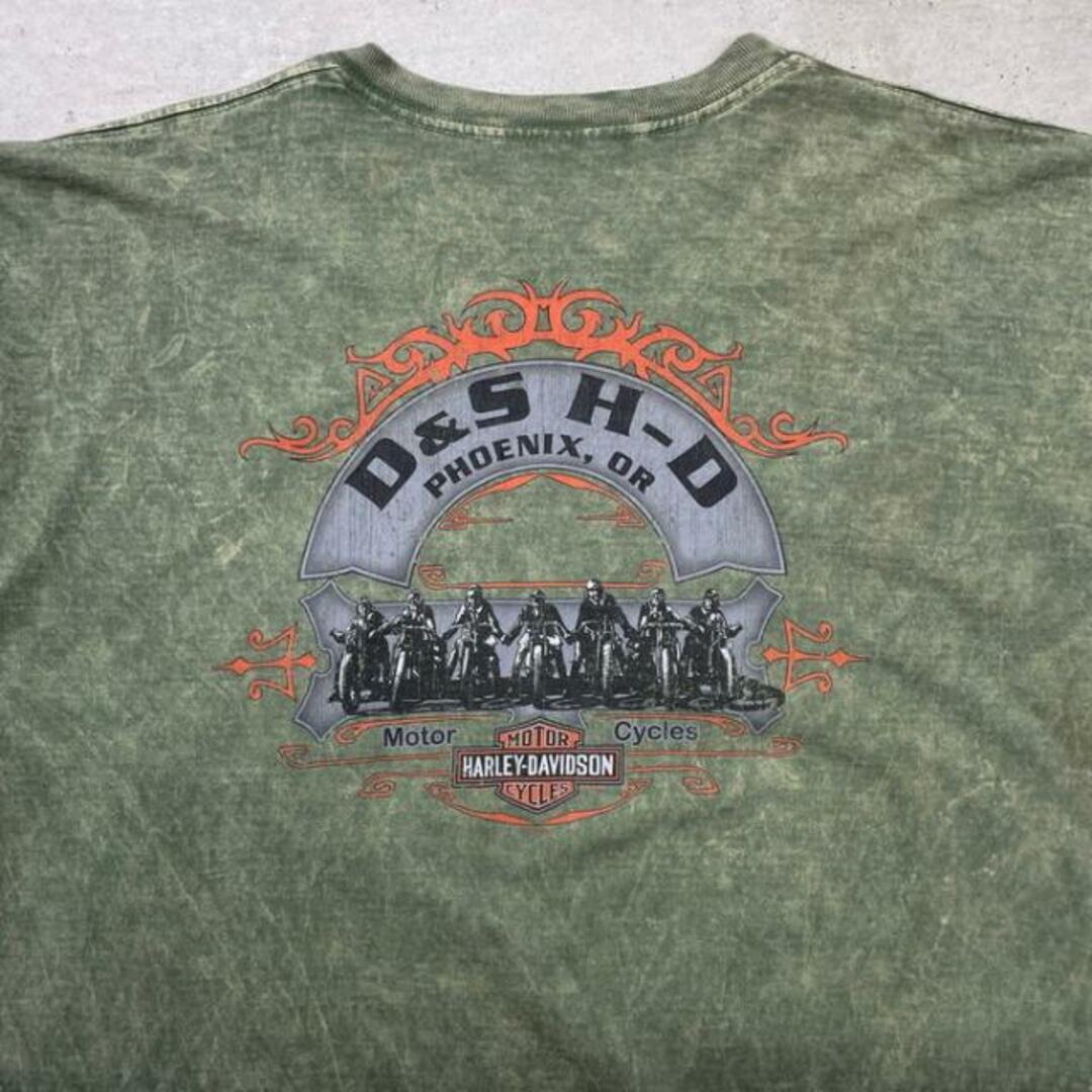 USA製 Harley-Davidson ハーレーダビッドソン プリントTシャツ オーバーダイ加工 ポケットT メンズXL メンズのトップス(Tシャツ/カットソー(半袖/袖なし))の商品写真