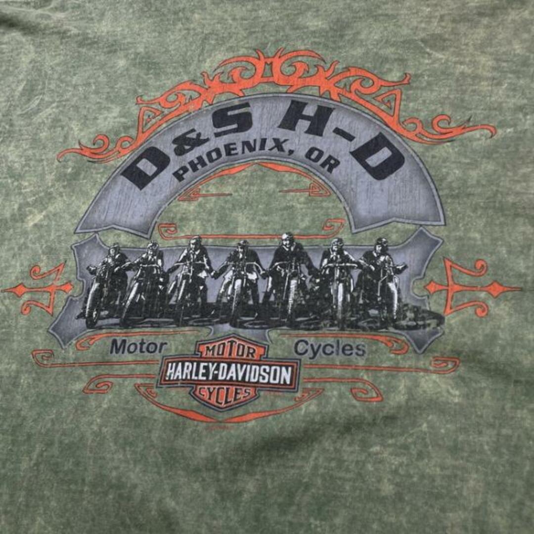 USA製 Harley-Davidson ハーレーダビッドソン プリントTシャツ オーバーダイ加工 ポケットT メンズXL メンズのトップス(Tシャツ/カットソー(半袖/袖なし))の商品写真