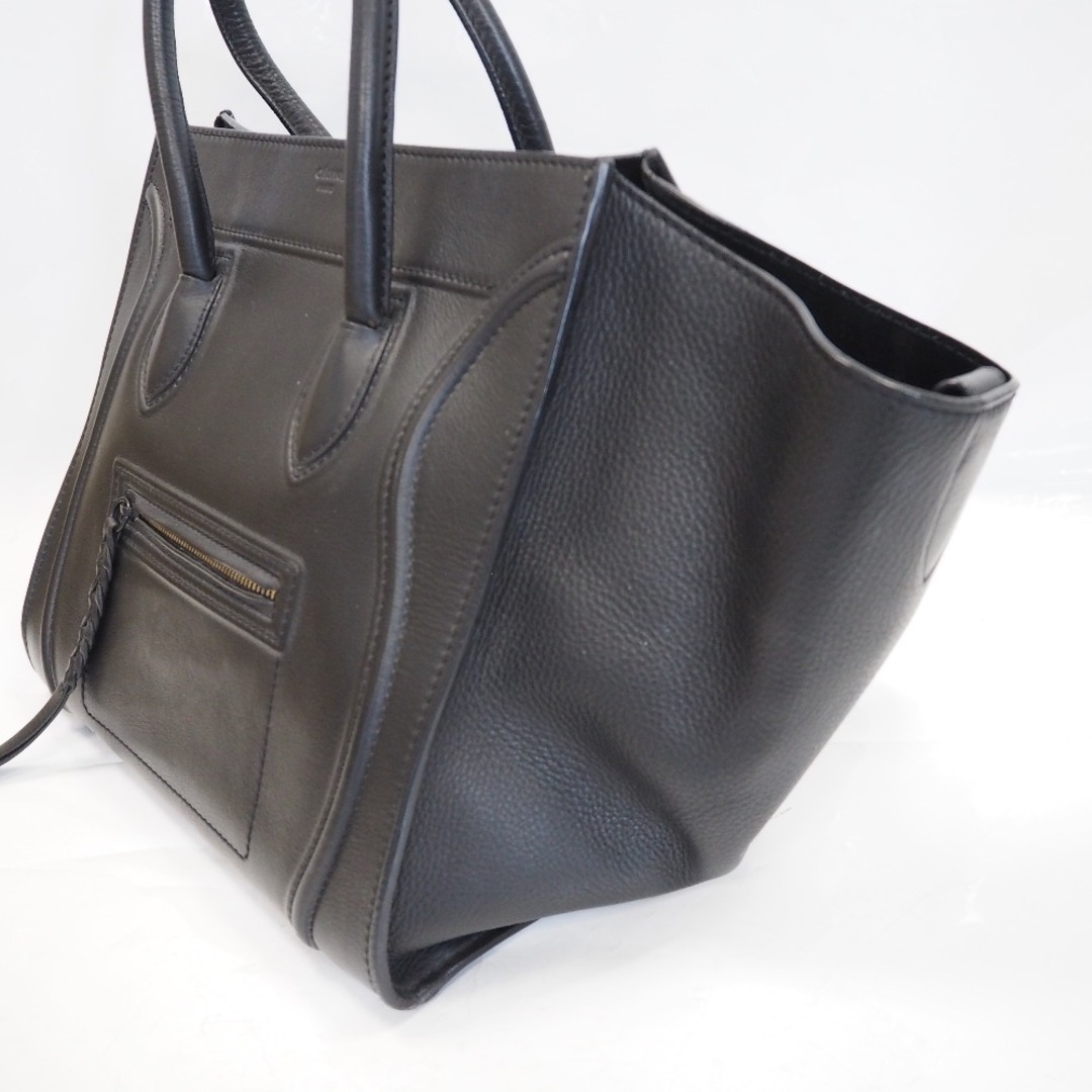 celine(セリーヌ)のTh962411 セリーヌ ラゲージ ファントム ミディアム 本革 ブラック系 ハンドバッグ レディース CELINE 中古 レディースのバッグ(ハンドバッグ)の商品写真