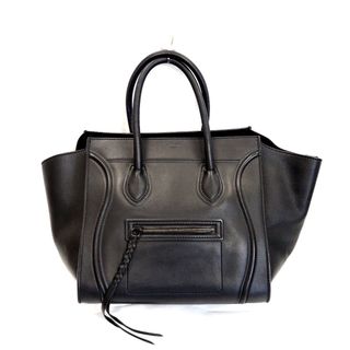 セリーヌ(celine)のTh962411 セリーヌ ラゲージ ファントム ミディアム 本革 ブラック系 ハンドバッグ レディース CELINE 中古(ハンドバッグ)