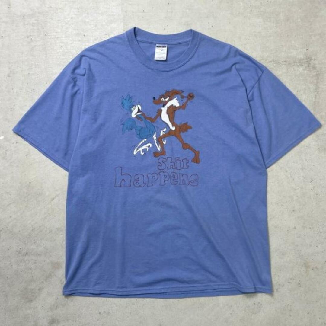 90年代 LOONEY TUNES ロードランナー ワイリー・コヨーテ キャラクタープリントTシャツ メンズXL メンズのトップス(Tシャツ/カットソー(半袖/袖なし))の商品写真