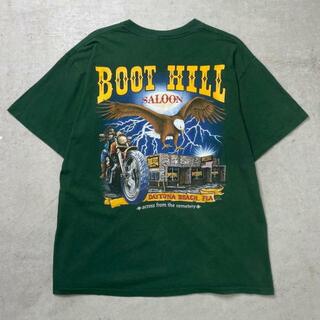 90年代 USA製 BOOT HILL SALOON デイトナビーチ デザインプリント ポケットTシャツ ポケT メンズXL(Tシャツ/カットソー(半袖/袖なし))