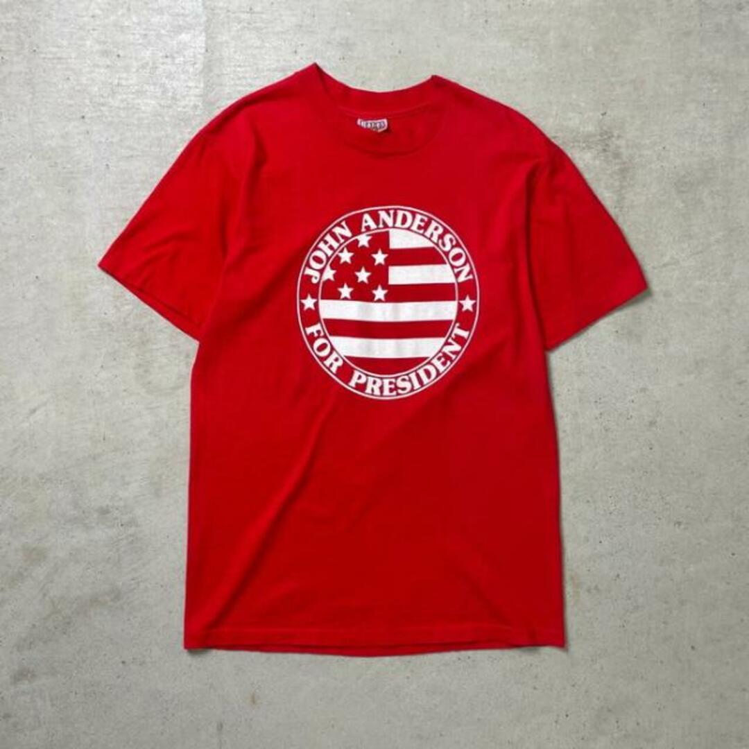 80年代 USA製 JOHN ANDERSON FOR PRESIDENT ヘビーウェイト プリントTシャツ メンズM~L相当 メンズのトップス(Tシャツ/カットソー(半袖/袖なし))の商品写真