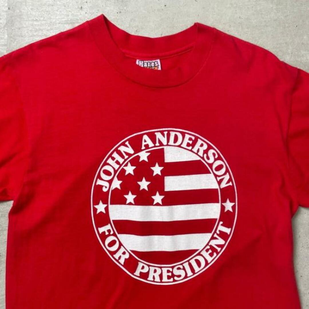 80年代 USA製 JOHN ANDERSON FOR PRESIDENT ヘビーウェイト プリントTシャツ メンズM~L相当 メンズのトップス(Tシャツ/カットソー(半袖/袖なし))の商品写真