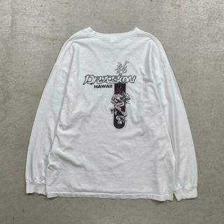 00年代 USA製 HAWAII ドラゴン デザインプリント 長袖Tシャツ ロンT メンズL(Tシャツ/カットソー(七分/長袖))