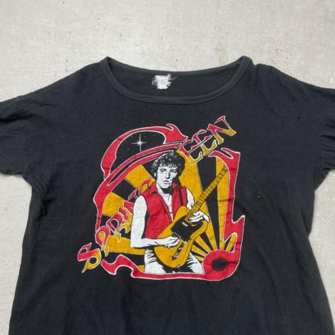 70年代~80年代 BRUCE SPRING STEEN ブルーススプリングスティーン バンドTシャツ バンT アーティスト パキ綿 短丈 レディースS相当 レディースのトップス(Tシャツ(半袖/袖なし))の商品写真