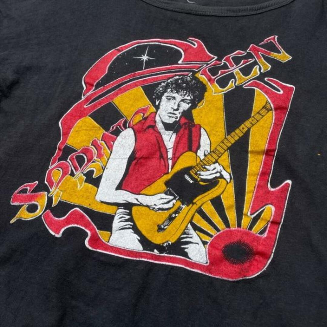70年代~80年代 BRUCE SPRING STEEN ブルーススプリングスティーン バンドTシャツ バンT アーティスト パキ綿 短丈 レディースS相当 レディースのトップス(Tシャツ(半袖/袖なし))の商品写真