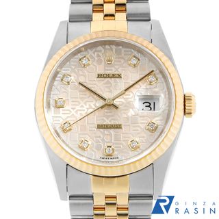 ロレックス(ROLEX)のロレックス デイトジャスト 10Pダイヤ 16233G シャンパン 彫りコンピューター P番 メンズ 中古 腕時計(腕時計(アナログ))