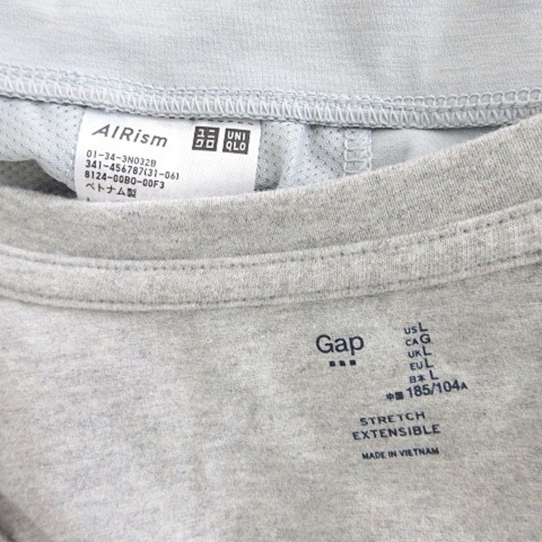 GAP(ギャップ)のギャップ ユニクロ Tシャツ パンツ 2枚セット 半袖 Vネック グレー L メンズのトップス(Tシャツ/カットソー(半袖/袖なし))の商品写真