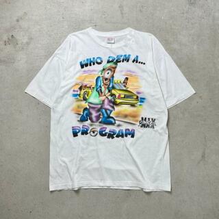 90年代 WHO DEM A PROGRAM HIP-HOP エアブラシアート ペイントTシャツ メンズ2XL(Tシャツ/カットソー(半袖/袖なし))