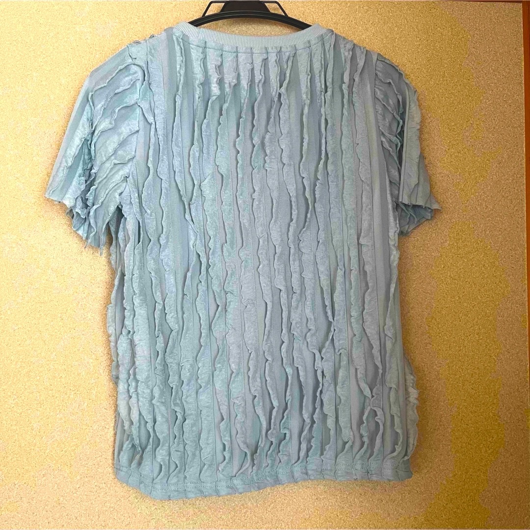 SHEIN(シーイン)の《SHEIN》Tシャツ＊ターコイズブルー メンズのトップス(Tシャツ/カットソー(半袖/袖なし))の商品写真