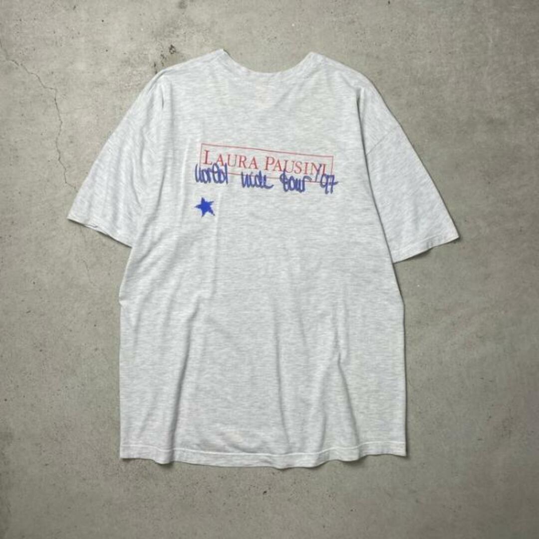 90年代 LAURA PAUSINI WORLD WIDE TOUR アーティスト バンドTシャツ バンT ツアー メンズXL メンズのトップス(Tシャツ/カットソー(半袖/袖なし))の商品写真