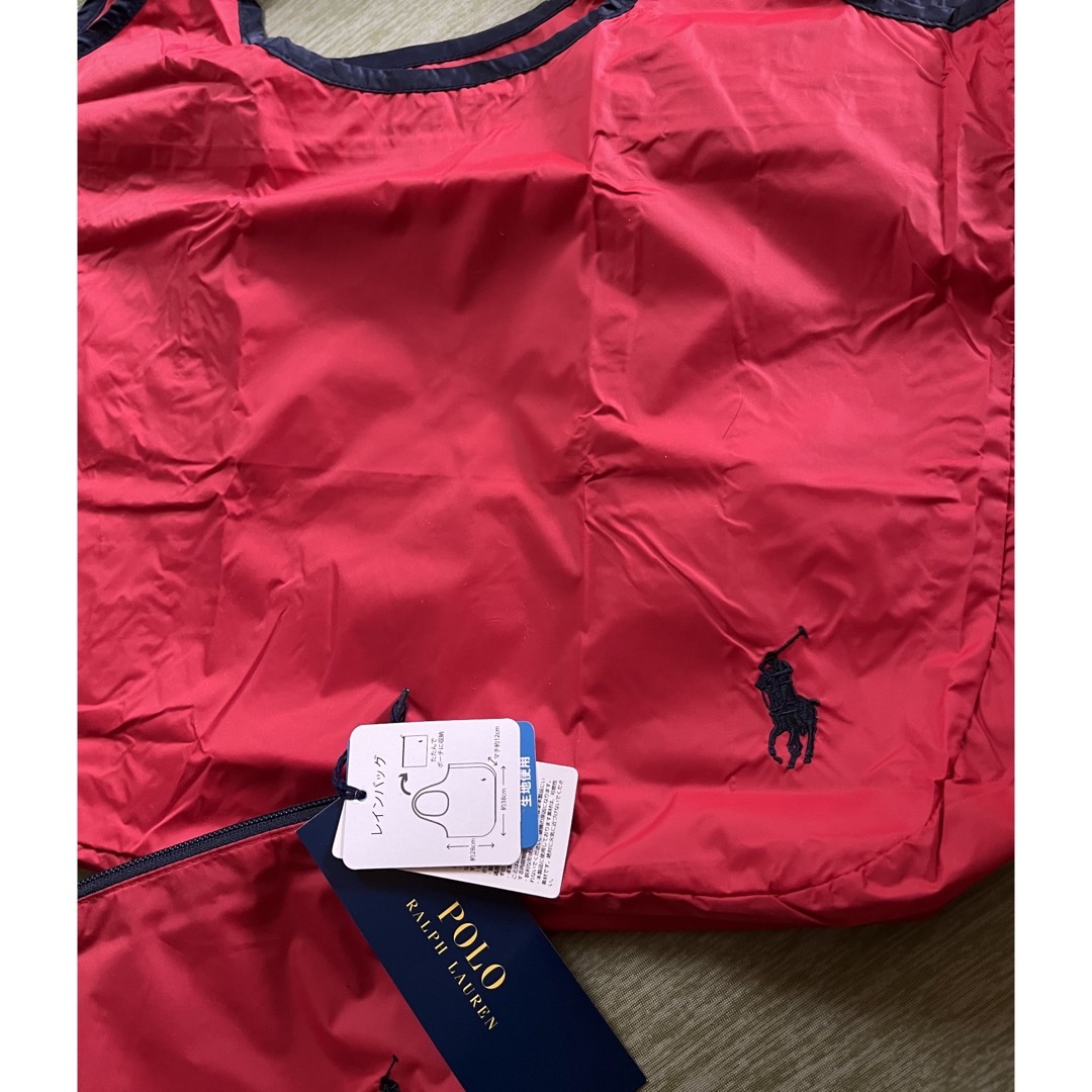 POLO RALPH LAUREN(ポロラルフローレン)の新品未使用♣️ポロラルフローレン　エコバッグ　レインバック　赤 レディースのバッグ(エコバッグ)の商品写真