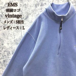 ヴィンテージ(VINTAGE)のS326イースタンマウンテンスポーツ刺繍ロゴハーフジップ薄手フリースビンテージ(トレーナー/スウェット)