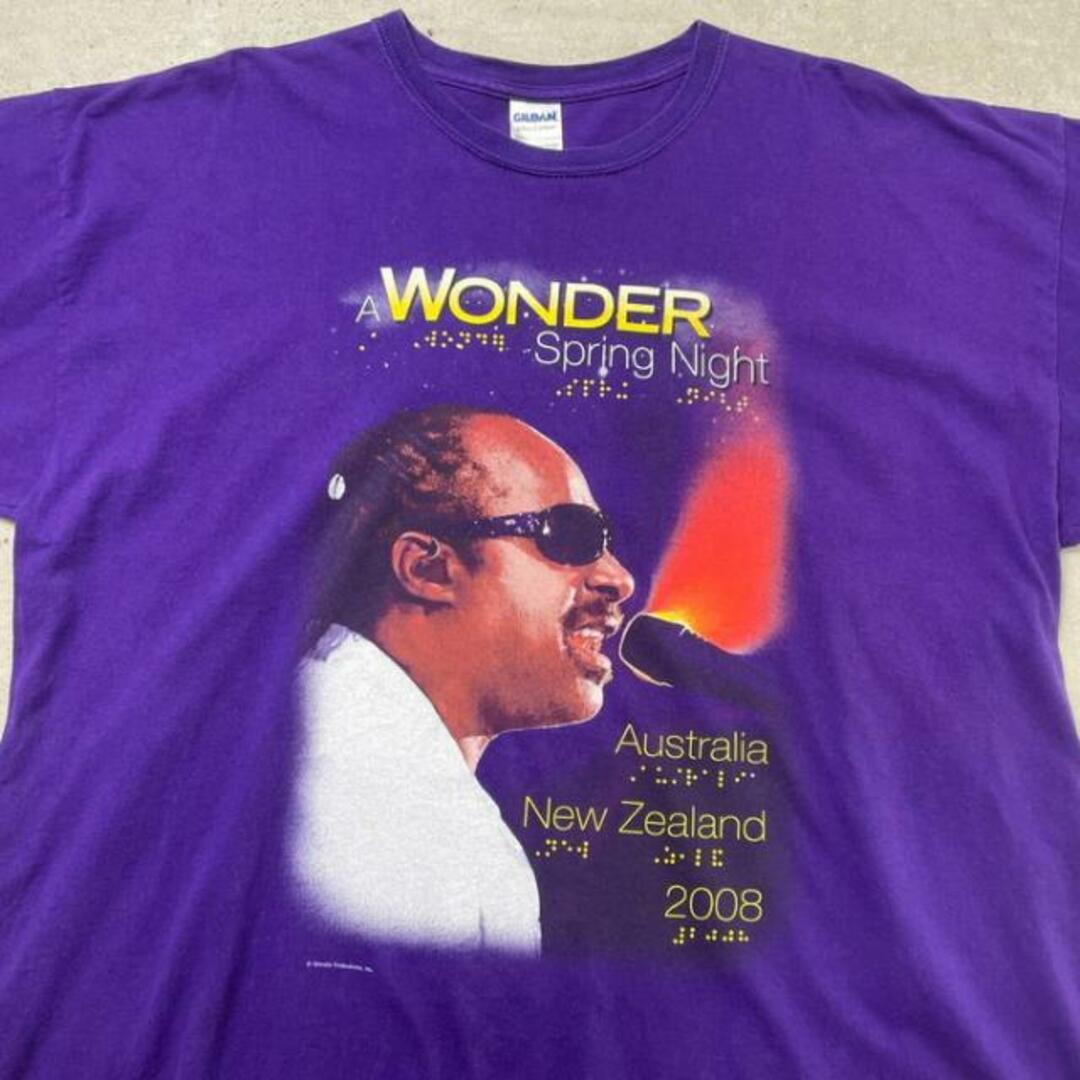 00年代 STEVIE WONDER A WONDER Spring Night 2008 プリントTシャツ ツアーTシャツ メンズ2XL メンズのトップス(Tシャツ/カットソー(半袖/袖なし))の商品写真