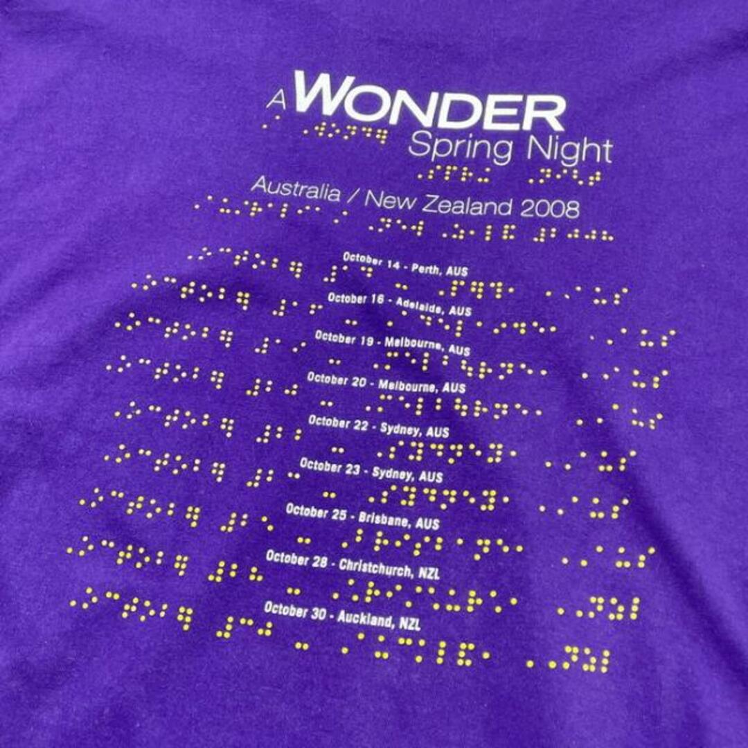 00年代 STEVIE WONDER A WONDER Spring Night 2008 プリントTシャツ ツアーTシャツ メンズ2XL メンズのトップス(Tシャツ/カットソー(半袖/袖なし))の商品写真