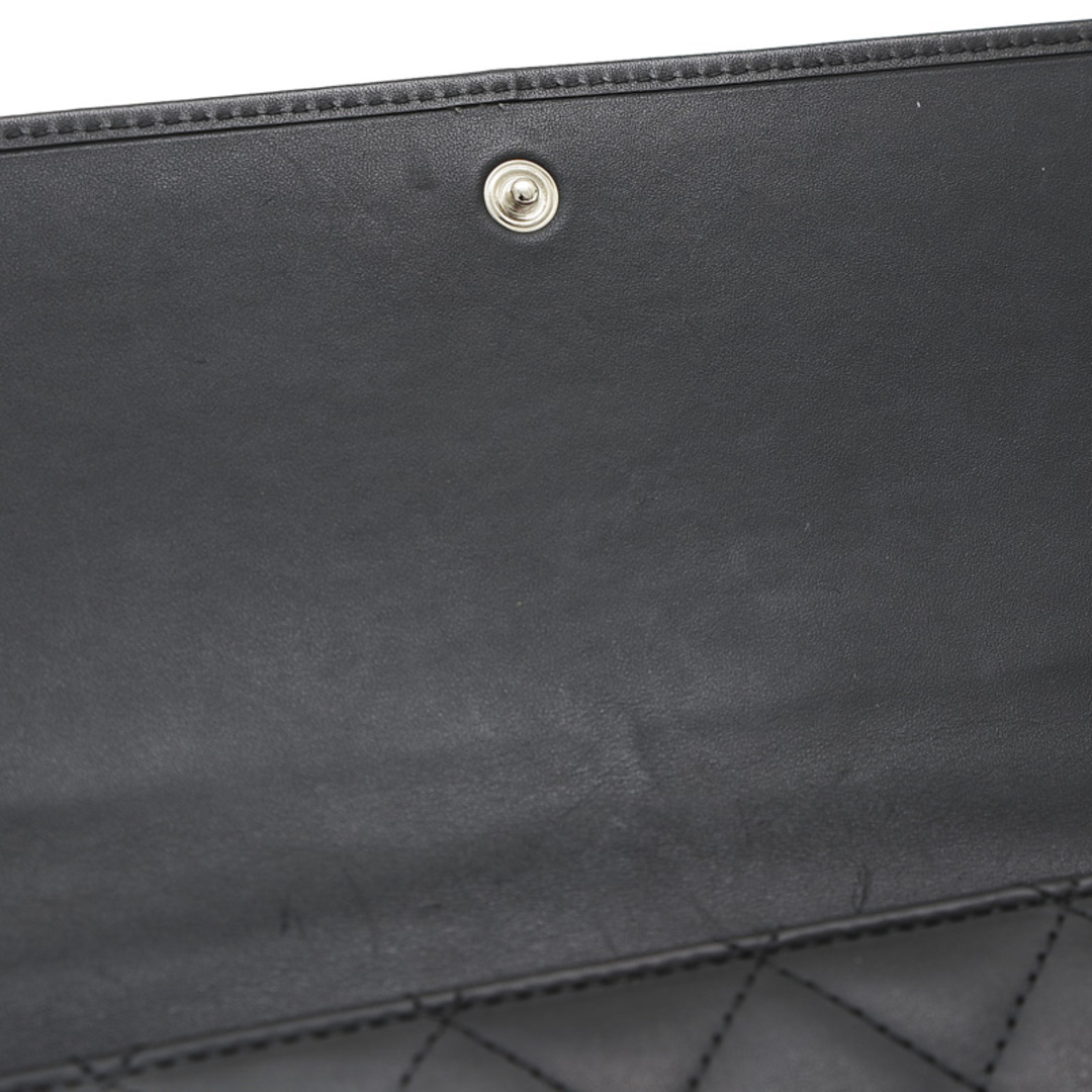 CHANEL(シャネル)のシャネル カンボンライン 三つ折り長財布 カーフ/エナメル ブラック/ブラック レディースのファッション小物(財布)の商品写真