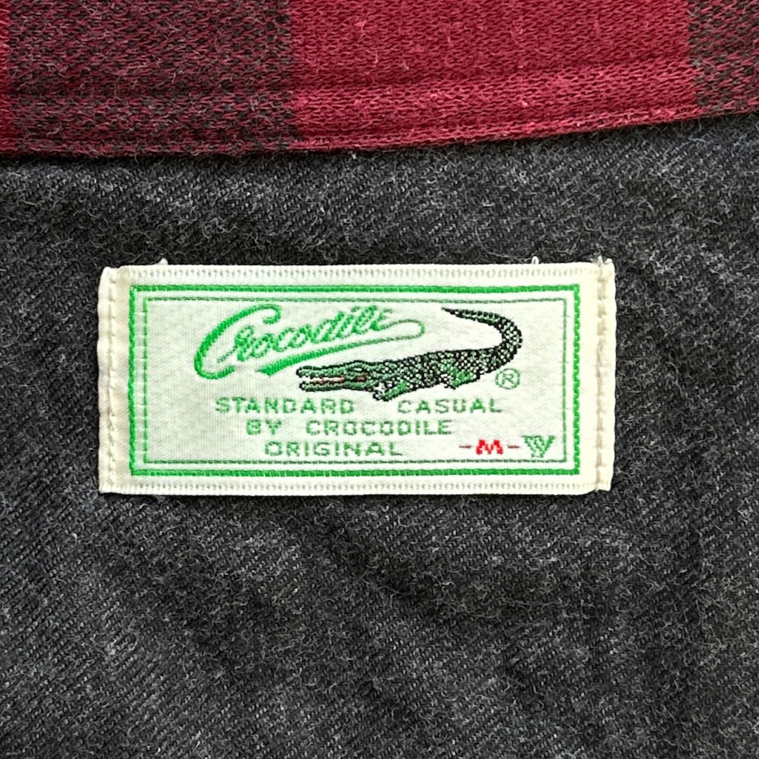 Crocodile クロコダイル 長袖シャツ コットン チェック レッド系 サイズM ヴィンテージ 衣A 6 メンズのトップス(シャツ)の商品写真