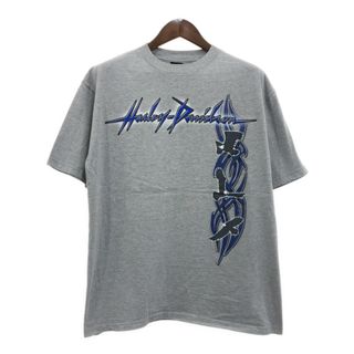 ハーレーダビッドソン(Harley Davidson)の00年代 USA製 HARLEY DAVIDSON ハーレーダビッドソン 半袖Ｔシャツ バイク トライバル グレー (メンズ XL) 中古 古着 Q6550(Tシャツ/カットソー(半袖/袖なし))