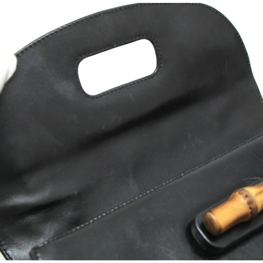 Gucci(グッチ)のグッチ GUCCI ヴィンテージ バンブー ハンドバッグ ミディアム カーフレザー 黒 【65270】 レディースのバッグ(ハンドバッグ)の商品写真