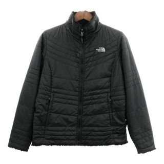 ザノースフェイス(THE NORTH FACE)のTHE NORTH FACE ノースフェイス 中綿 リバーシブル フリースジャケット アウトドア ワンポイント ブラック (レディース L) 中古 古着 Q6551(その他)