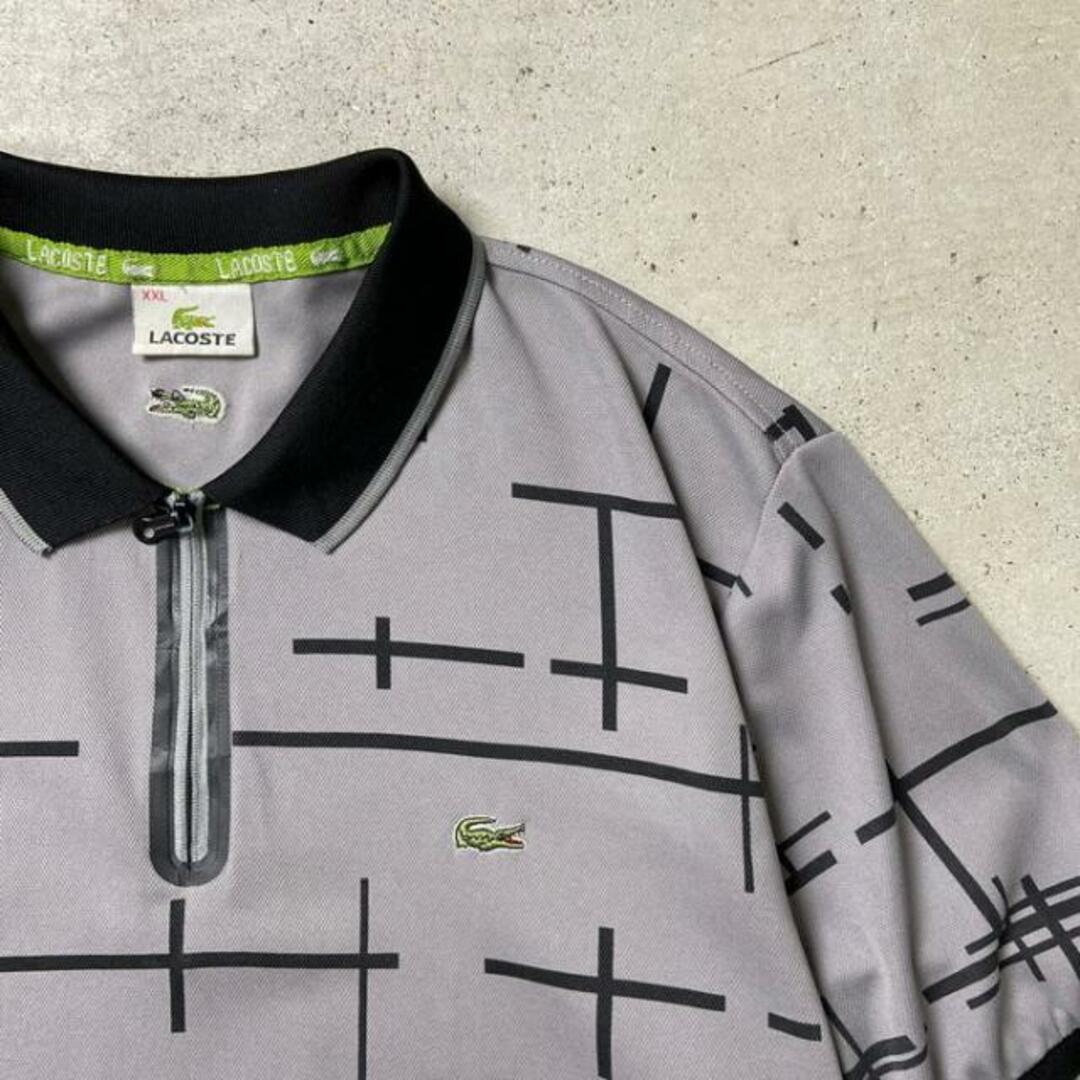 LACOSTE(ラコステ)のLACOSTE ラコステ ハーフジップ コットンポロシャツ クロスオーバー柄 メンズL相当 メンズのトップス(ポロシャツ)の商品写真