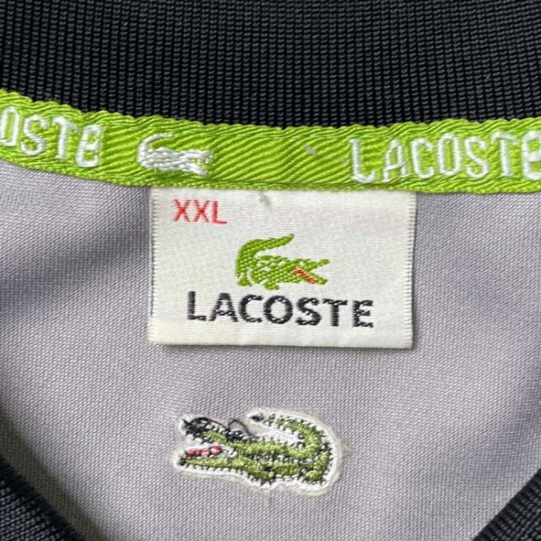 LACOSTE(ラコステ)のLACOSTE ラコステ ハーフジップ コットンポロシャツ クロスオーバー柄 メンズL相当 メンズのトップス(ポロシャツ)の商品写真