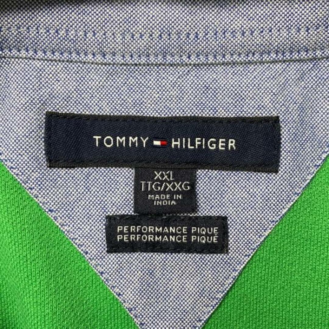 TOMMY HILFIGER(トミーヒルフィガー)のTOMMY HILFIGER トミーヒルフィガー ボーダー ポロシャツ メンズL相当 レディースXL相当 メンズのトップス(ポロシャツ)の商品写真