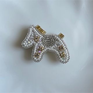 horse  ブローチ　ビーズ刺繍　馬　ロデオ