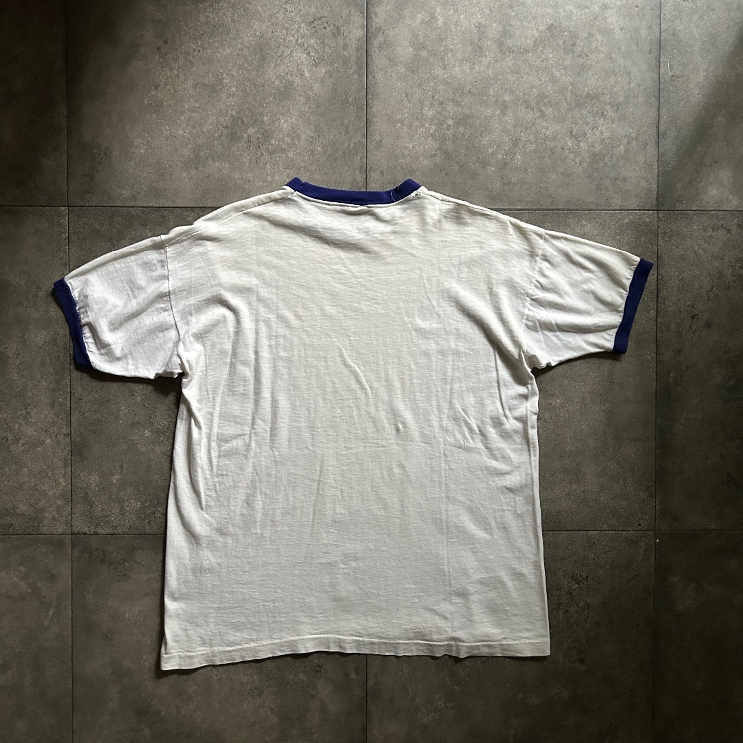 Champion(チャンピオン)の70s チャンピオン リンガーtシャツ USA製 L ホワイト 染み込み メンズのトップス(Tシャツ/カットソー(半袖/袖なし))の商品写真