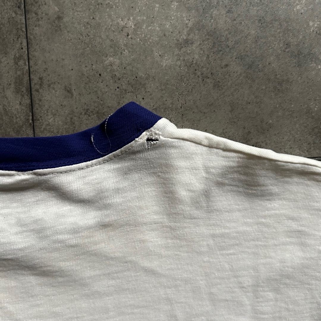 Champion(チャンピオン)の70s チャンピオン リンガーtシャツ USA製 L ホワイト 染み込み メンズのトップス(Tシャツ/カットソー(半袖/袖なし))の商品写真