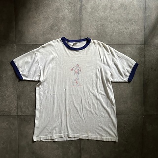 チャンピオン(Champion)の70s チャンピオン リンガーtシャツ USA製 L ホワイト 染み込み(Tシャツ/カットソー(半袖/袖なし))