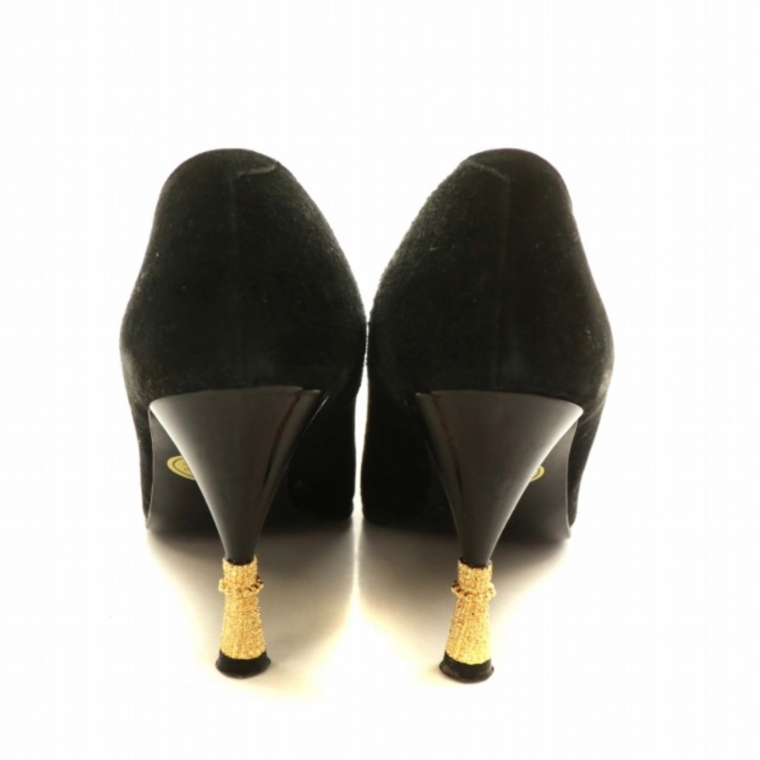 イヴサンローラン パンプス スエード ハイヒール ゴールド金具 22cm 黒 レディースの靴/シューズ(ハイヒール/パンプス)の商品写真
